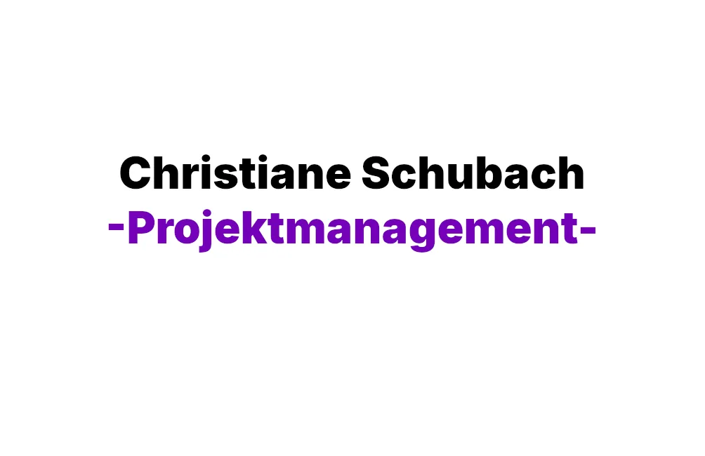 Vorlage für die Vorderseite der Visitenkarten mit Aufschrift "Christiane Schubach Projektmanagement".